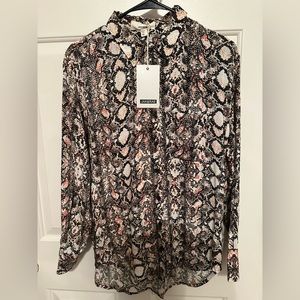 Jak & Rae Printed Collared Button-Down Top